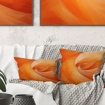 Tangerine Twist Spiral - Abstract Spirals Throw Pillow